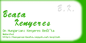 beata kenyeres business card